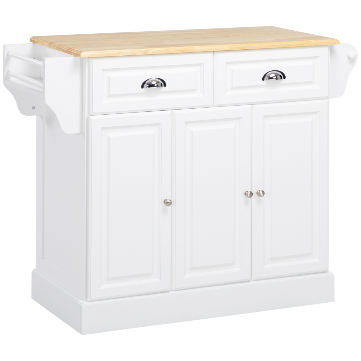 {
  "title": "Kitchen Storage Trolley with Adjustable Shelf Rolling Kitchen Island, White",
  "description": ""
}
