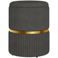 “Round storage pouffe with cushioned top — modern footstool”