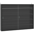 {
  "title": "5-Tier Wall Display Shelf Unit Cabinet w/ Shelves & Glass Doors, Black",
  "description": ""
}
