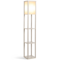 “4‑tier floor lamp with storage shelves — grey modern lighting design”
