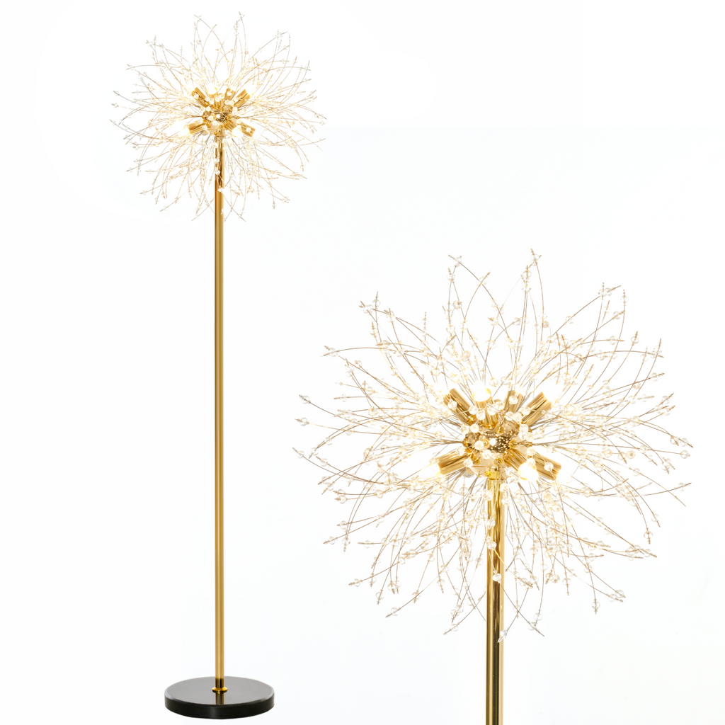 Dandelion Crystal Floor Lamp with Marble Base