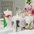 Flower Embedded Wax Candle ? Set of 3