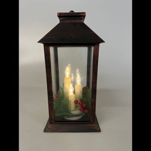 Battery Operated Lantern with 3 Candles